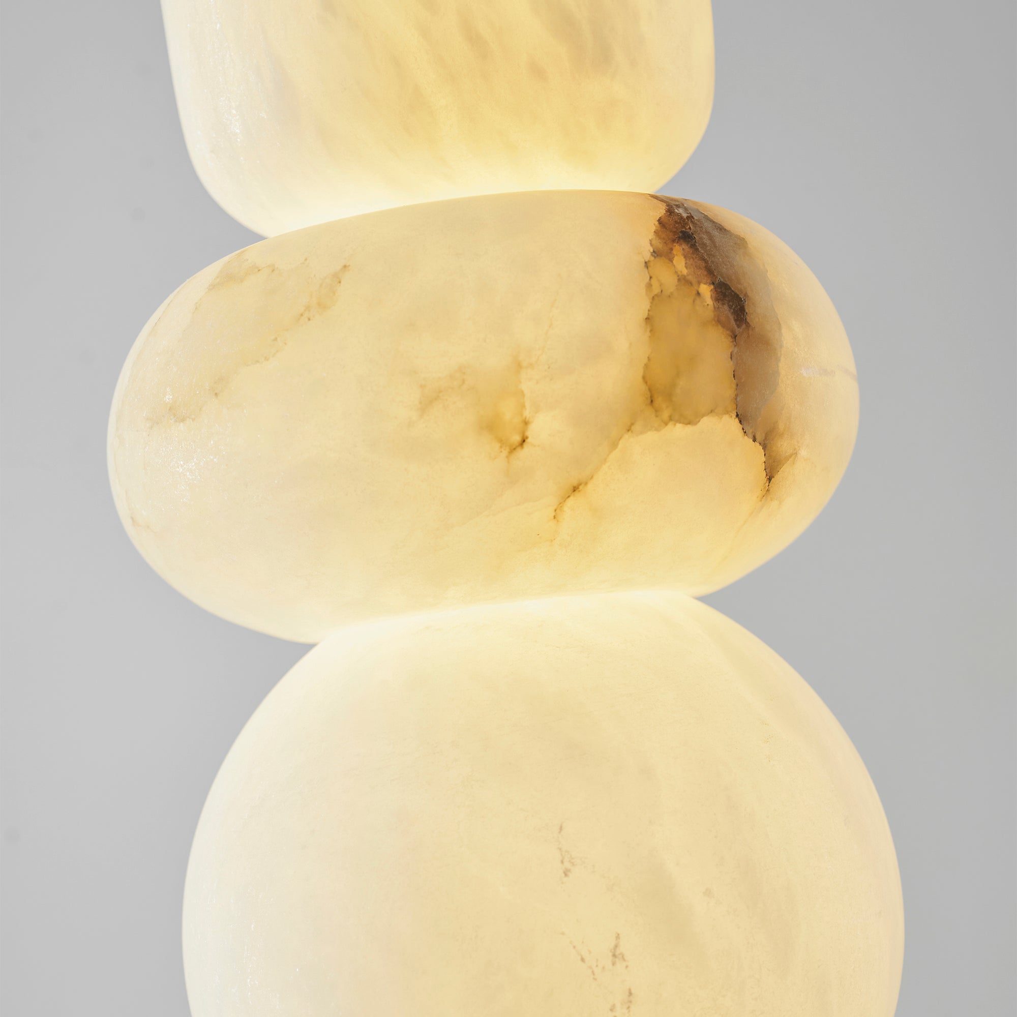 Alabaster Totem Pendant Lamp Stacked Natural Stone LED Warm White Dining Room Bedroom — 5 Configurations
