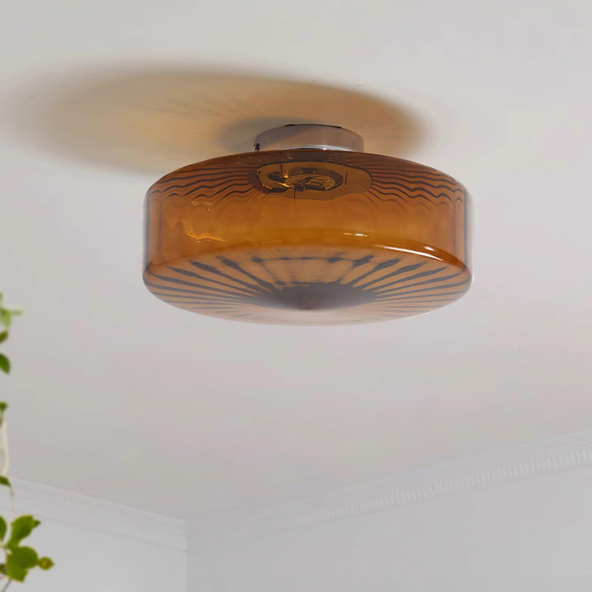 June  Amber Glass  Ceiling Light