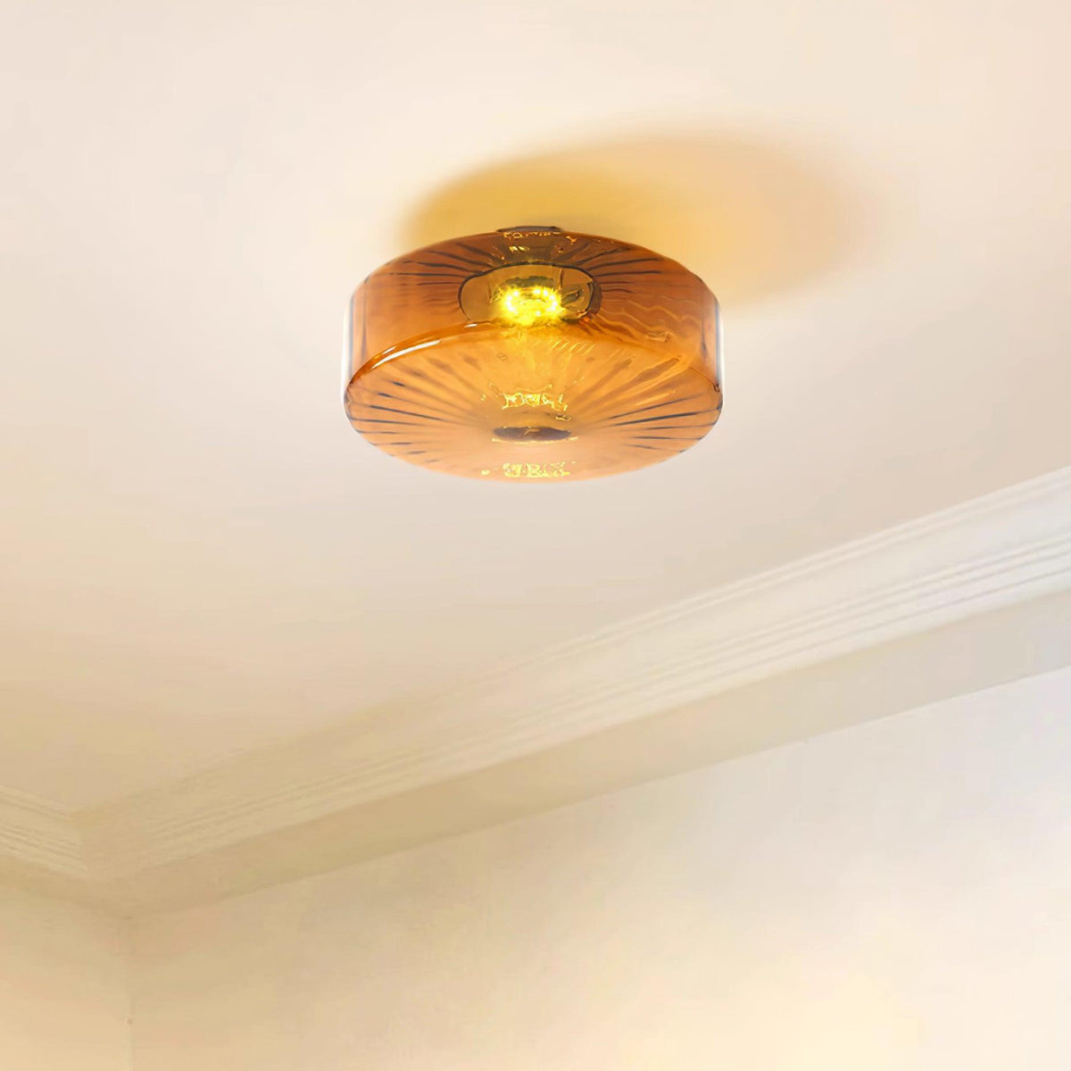 June  Amber Glass  Ceiling Light