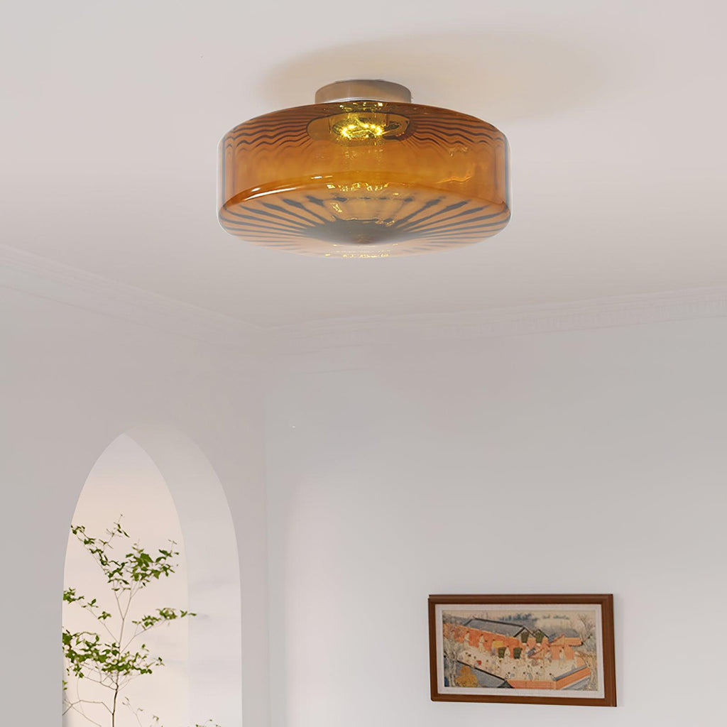 June  Amber Glass  Ceiling Light
