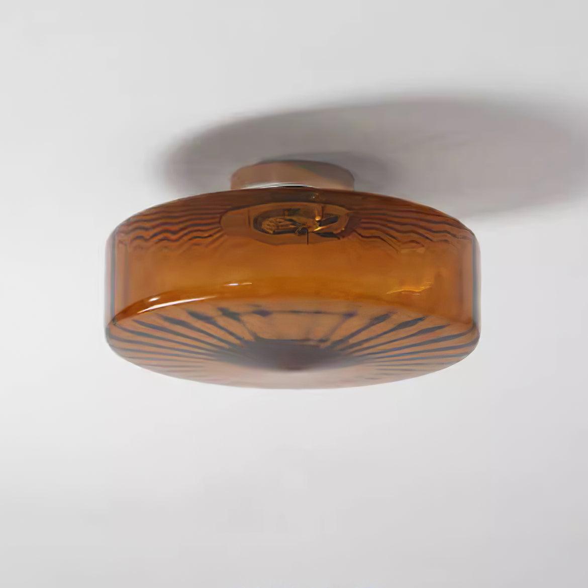 June  Amber Glass  Ceiling Light