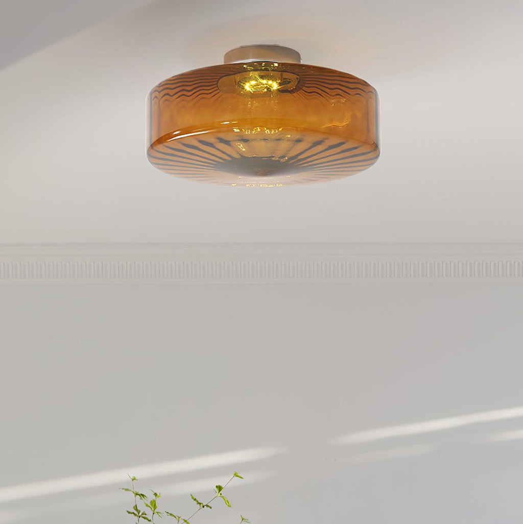 June  Amber Glass  Ceiling Light