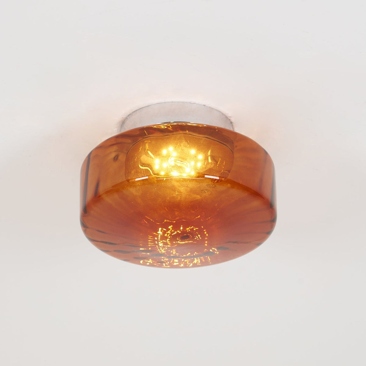 June  Amber Glass  Ceiling Light