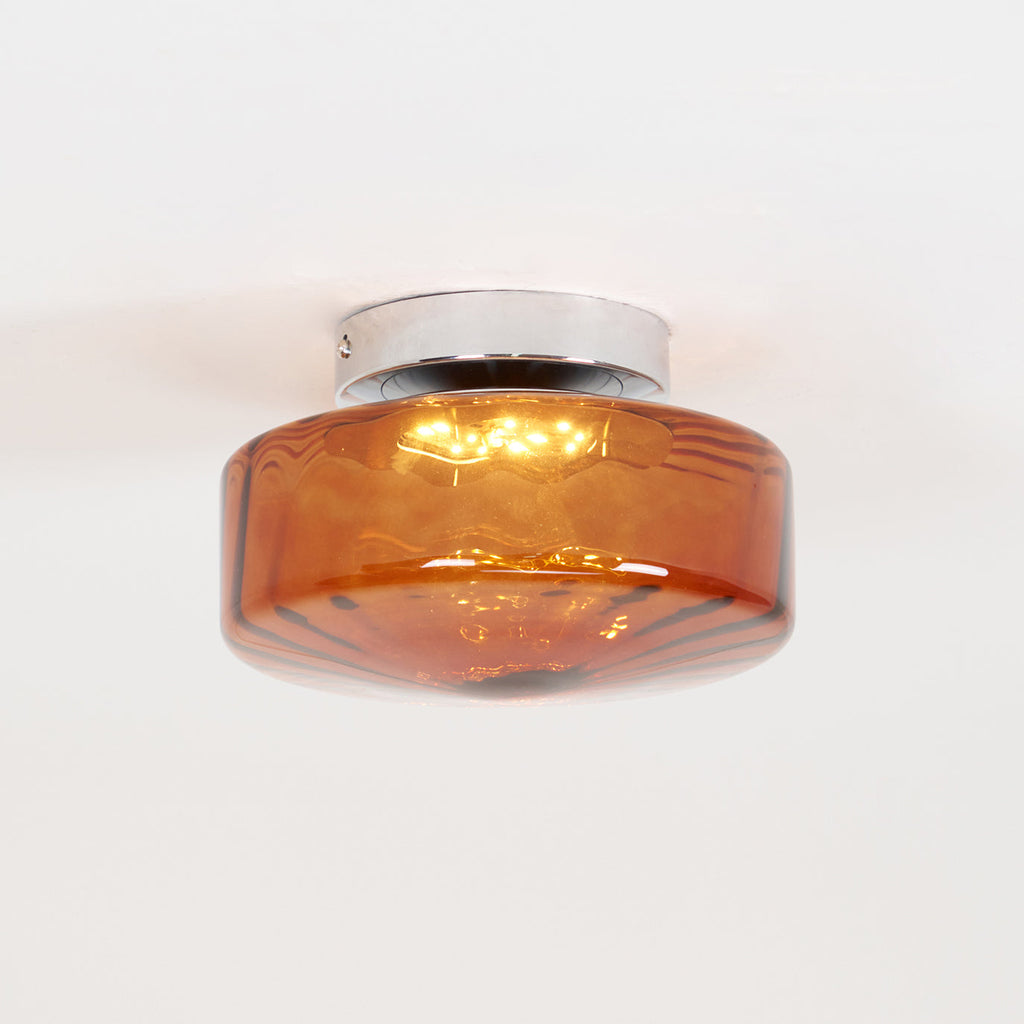 June  Amber Glass  Ceiling Light