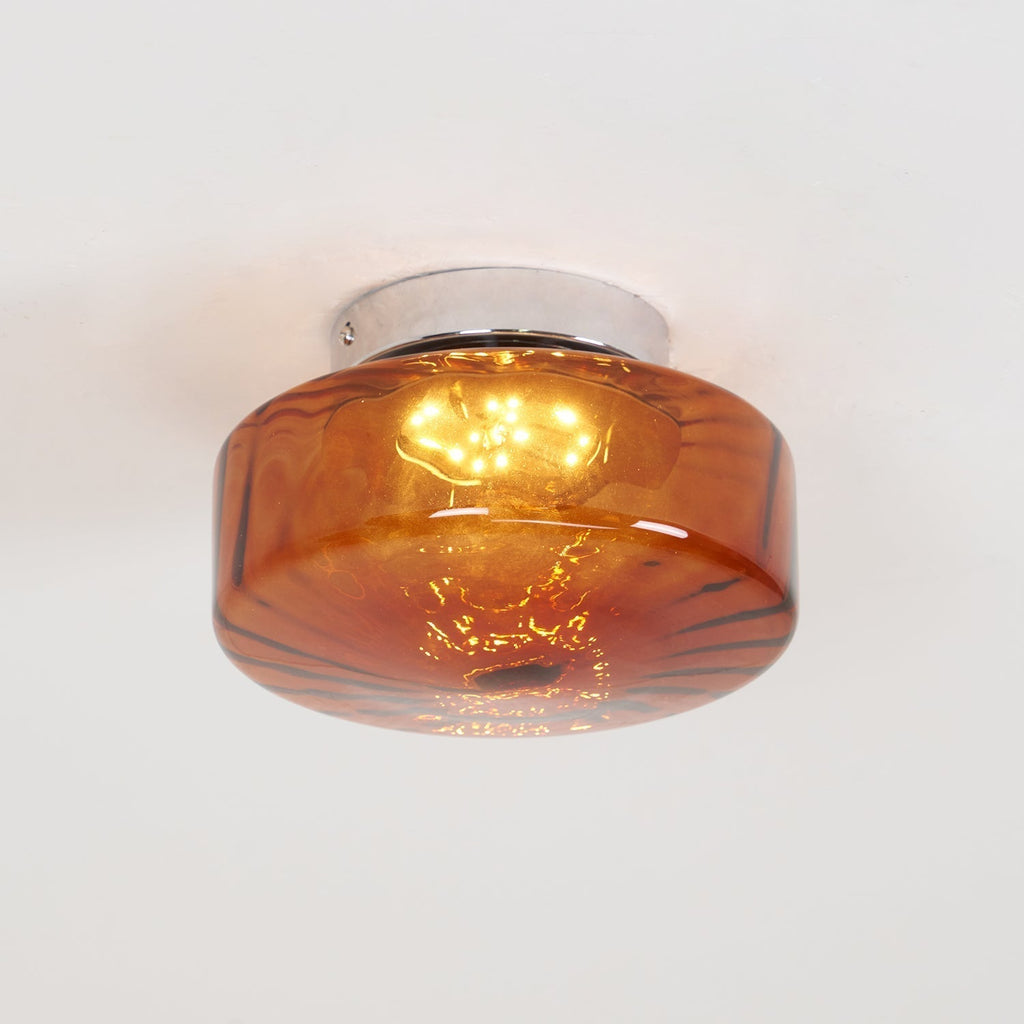 June  Amber Glass  Ceiling Light