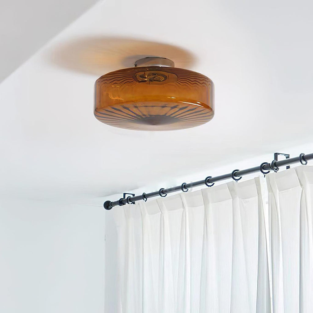 June  Amber Glass  Ceiling Light