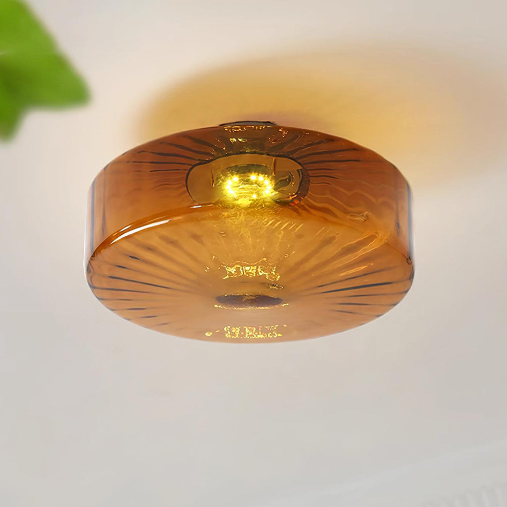 June  Amber Glass  Ceiling Light