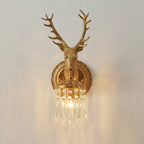 Antler Crystal Wall Lamp Branching Metal LED Warm White Bedroom Living Room — Gold Black