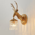 Antler Crystal Wall Lamp Branching Metal LED Warm White Bedroom Living Room — Gold Black
