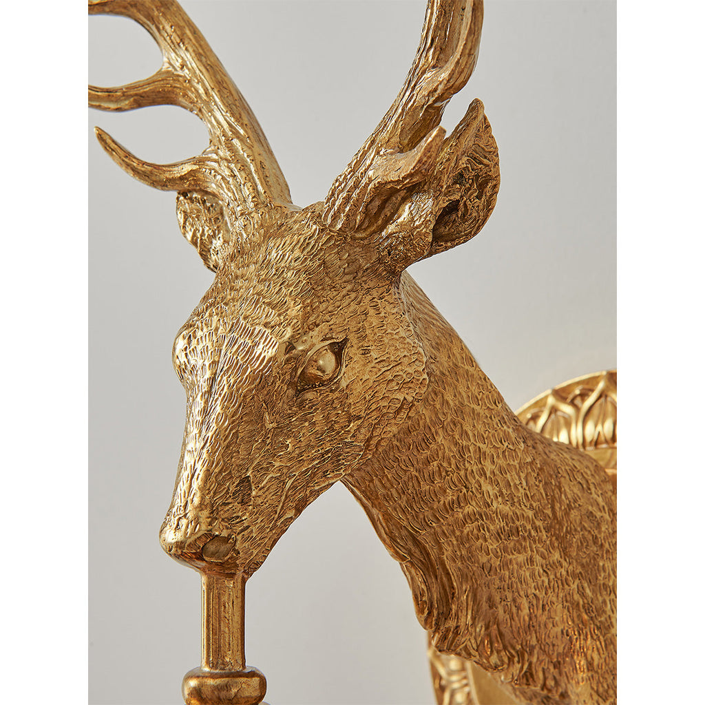 Antler Crystal Wall Lamp Branching Metal LED Warm White Bedroom Living Room — Gold Black
