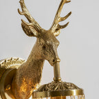 Antler Crystal Wall Lamp Branching Metal LED Warm White Bedroom Living Room — Gold Black