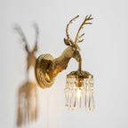Antler Crystal Wall Lamp Branching Metal LED Warm White Bedroom Living Room — Gold Black