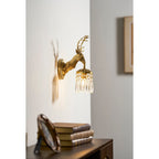Antler Crystal Wall Lamp Branching Metal LED Warm White Bedroom Living Room — Gold Black