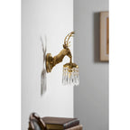 Antler Crystal Wall Lamp Branching Metal LED Warm White Bedroom Living Room — Gold Black