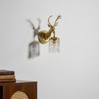 Antler Crystal Wall Lamp Branching Metal LED Warm White Bedroom Living Room — Gold Black
