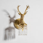 Antler Crystal Wall Lamp Branching Metal LED Warm White Bedroom Living Room — Gold Black