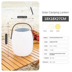 Solar Portable Outdoor Lantern Frosted Globe Warm White Gold Handle — Small Large
