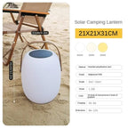 Solar Portable Outdoor Lantern Frosted Globe Warm White Gold Handle — Small Large