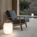 Solar Portable Outdoor Lantern Frosted Globe Warm White Gold Handle — Small Large