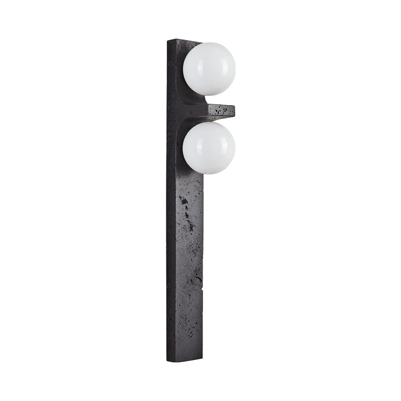 Asymmetrical Travertine Wall Sconce Natural Stone LED Warm Light Bedroom Living Room — Warm Cool