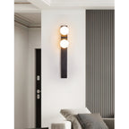 Asymmetrical Travertine Wall Sconce Natural Stone LED Warm Light Bedroom Living Room — Warm Cool