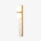 Asymmetrical Travertine Wall Sconce Natural Stone LED Warm Light Bedroom Living Room — Warm Cool