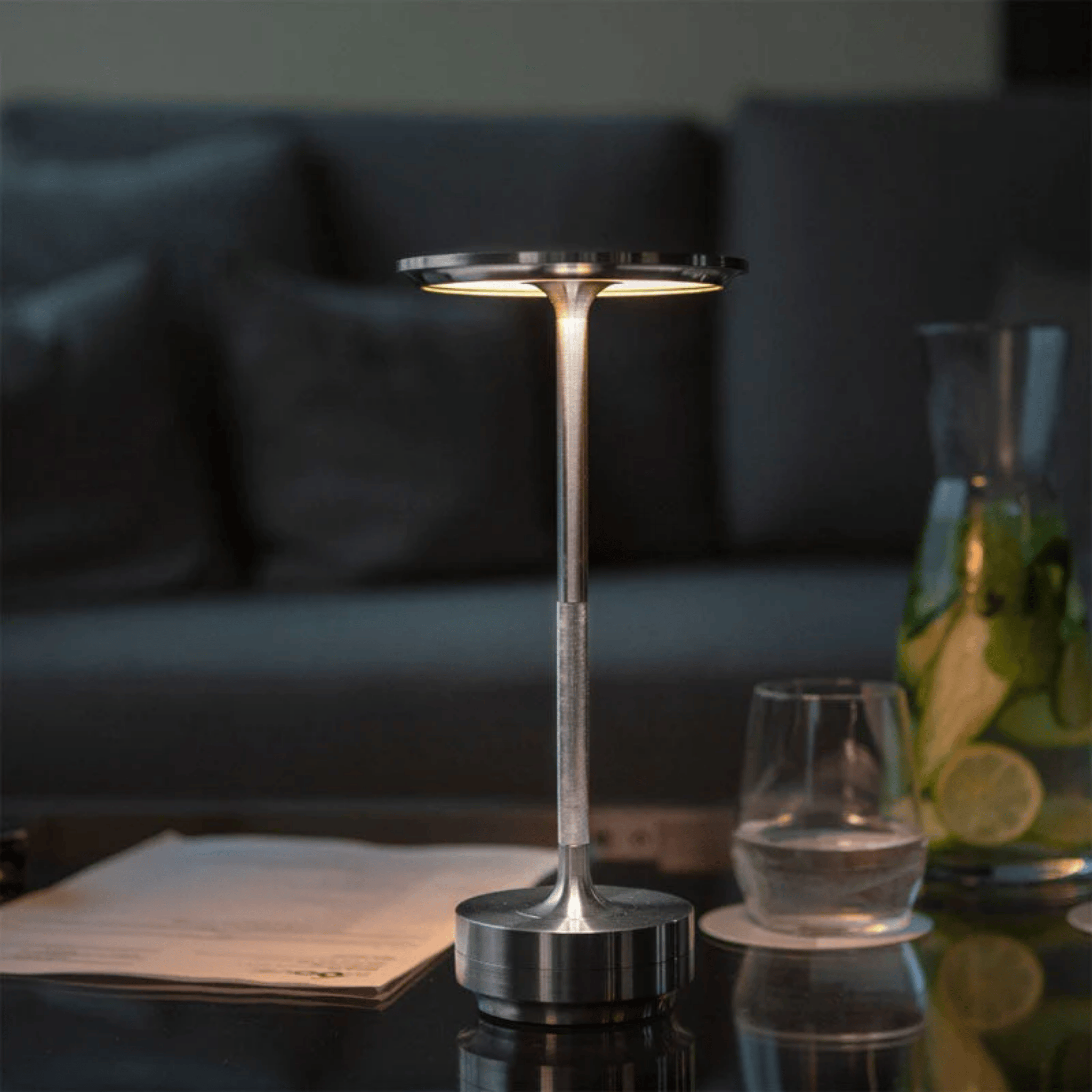 AuraTap Rechargeable Touch LED Desk Lamp Dimmable Bedside Office — Space Gray Silver Gold Black White