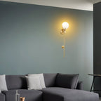 Bravi Brass Wall Sconce with Alabaster Shade