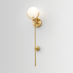 Bravi Brass Wall Sconce with Alabaster Shade