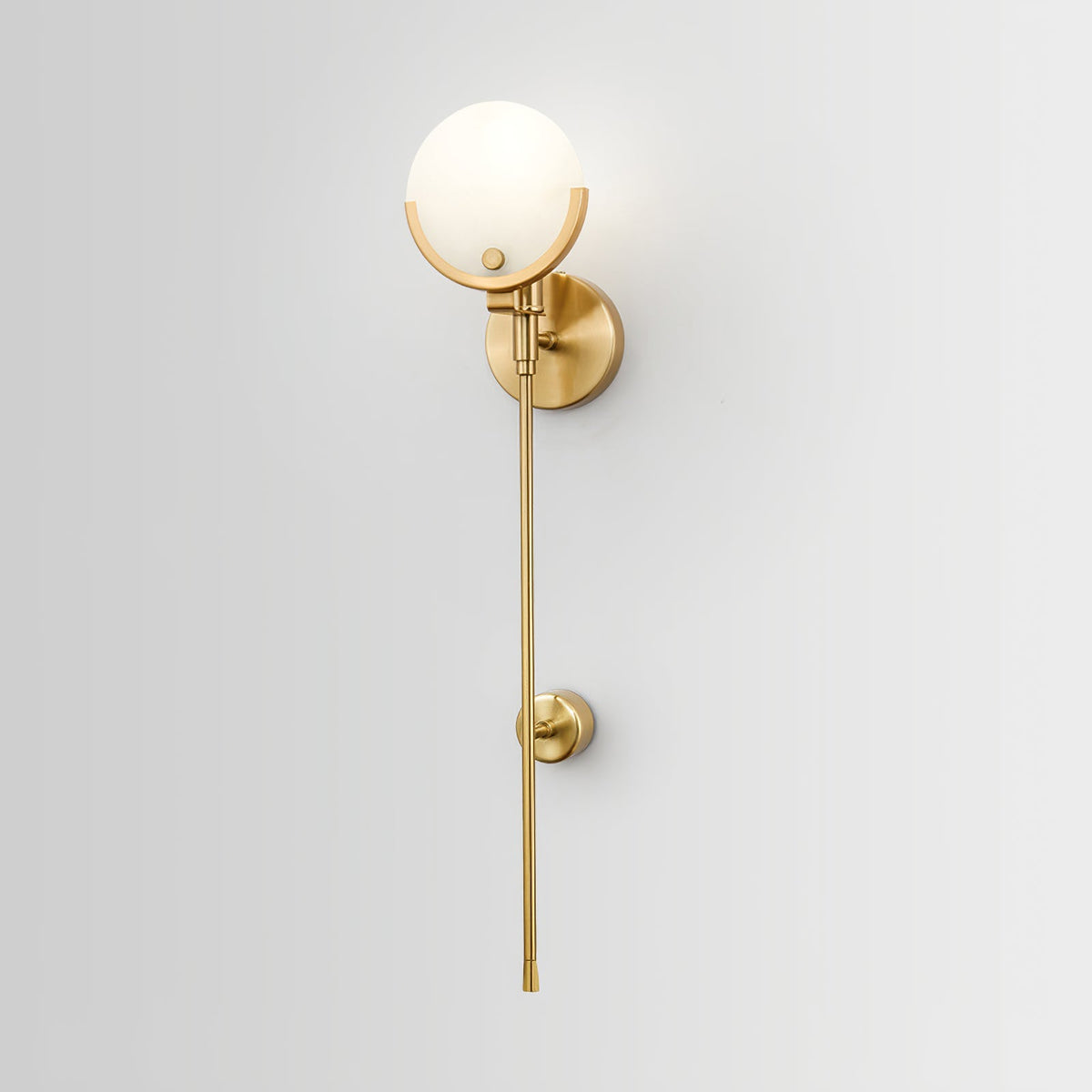 Bravi Brass Wall Sconce with Alabaster Shade