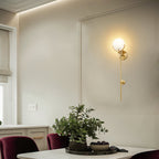 Bravi Brass Wall Sconce with Alabaster Shade