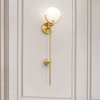 Bravi Brass Wall Sconce with Alabaster Shade