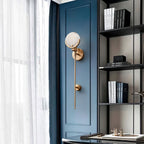 Bravi Brass Wall Sconce with Alabaster Shade