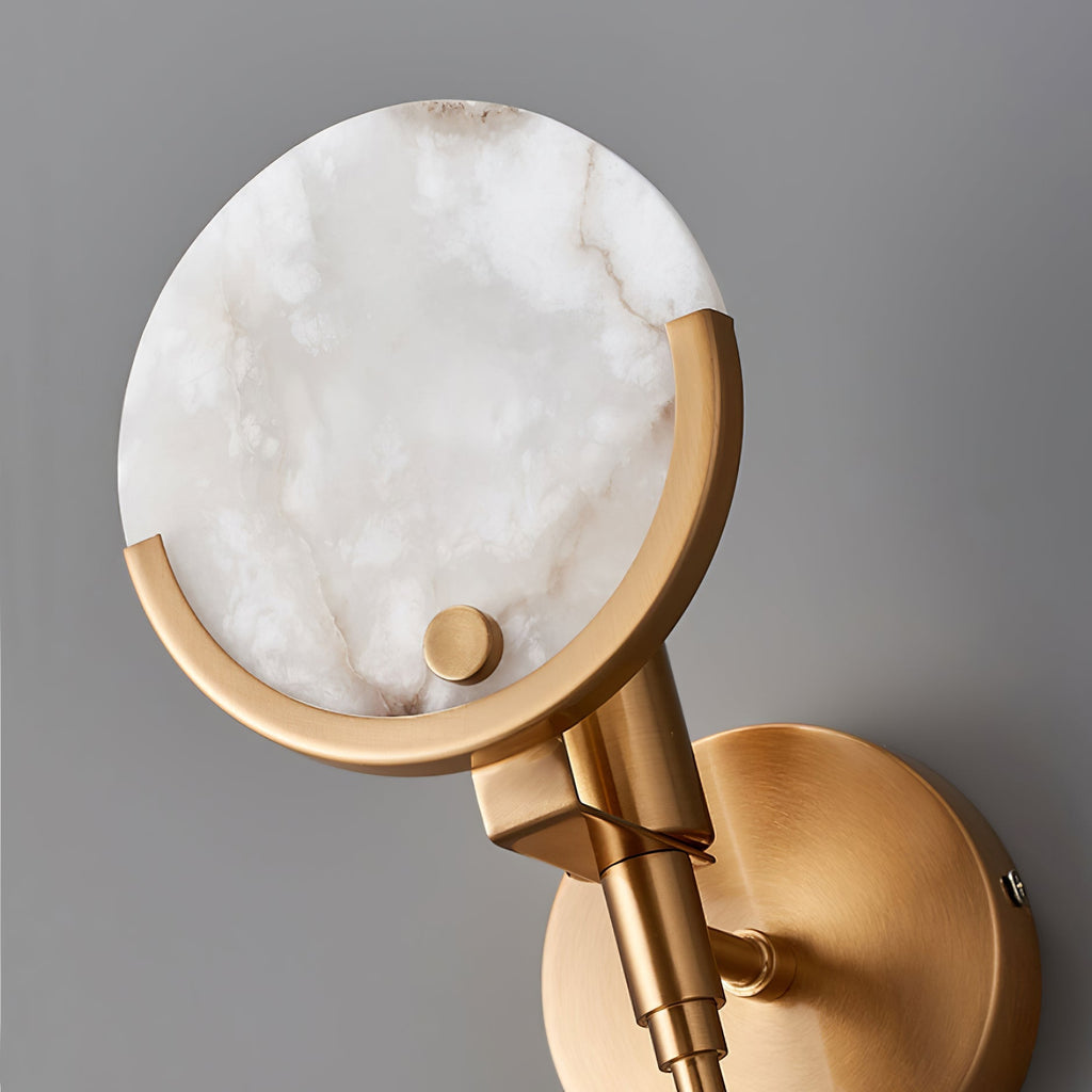 Bravi Brass Wall Sconce with Alabaster Shade