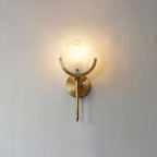 Bravi Brass Wall Sconce with Alabaster Shade