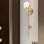 Bravi Brass Wall Sconce with Alabaster Shade