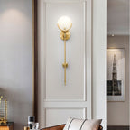 Bravi Brass Wall Sconce with Alabaster Shade