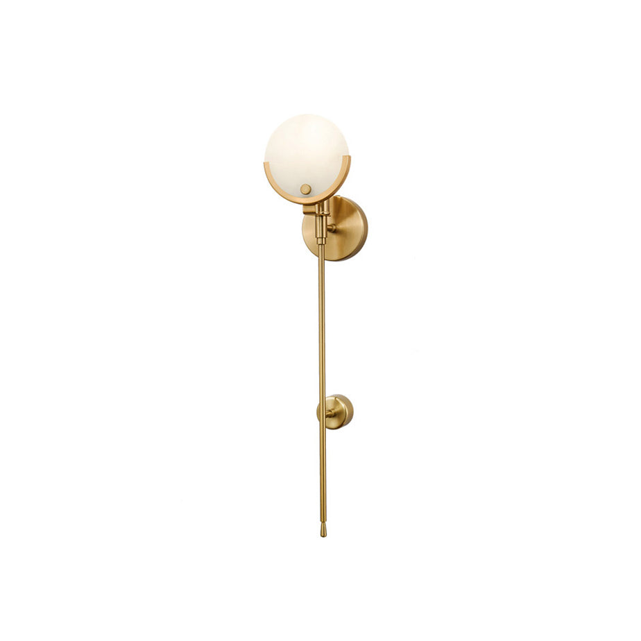 Bravi Brass Wall Sconce with Alabaster Shade