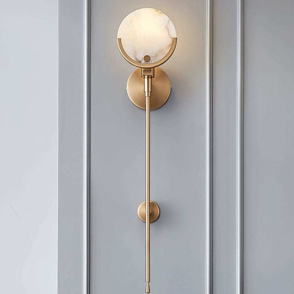 Bravi Brass Wall Sconce with Alabaster Shade
