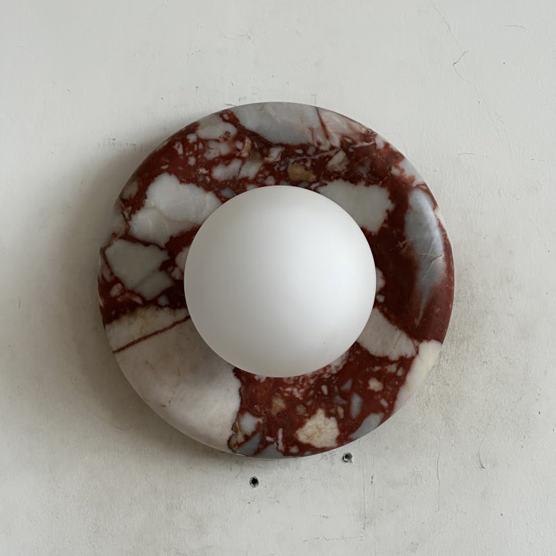 Orli Marble Wall Sconce Natural Stone LED Bedroom Living Room — Multiple Stone Selections