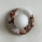 Orli Marble Wall Sconce Natural Stone LED Bedroom Living Room — Multiple Stone Selections