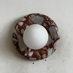 Orli Marble Wall Sconce Natural Stone LED Bedroom Living Room — Multiple Stone Selections