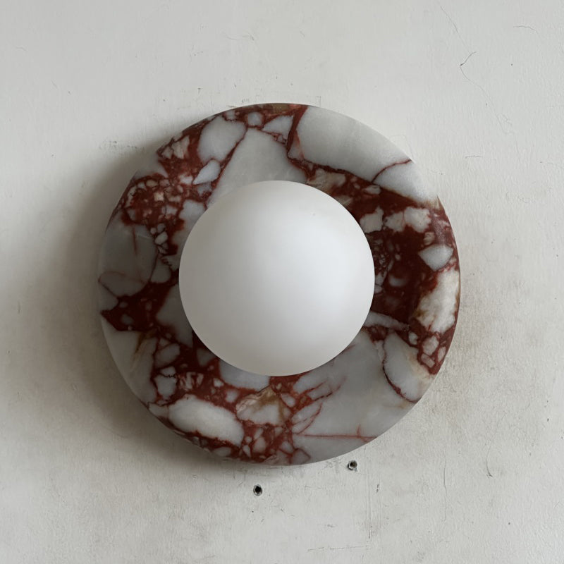 Orli Marble Wall Sconce Natural Stone LED Bedroom Living Room — Multiple Stone Selections