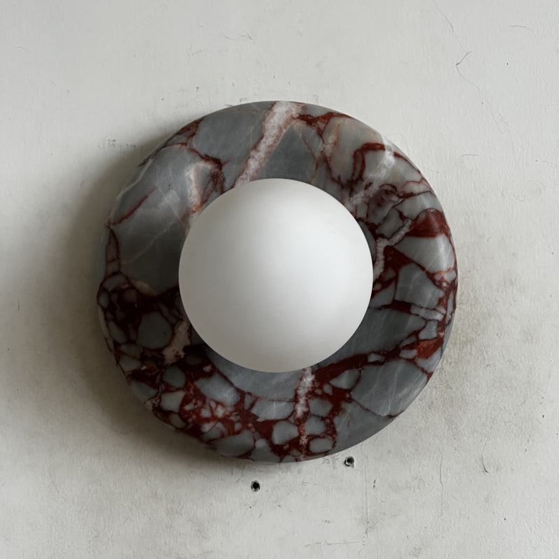 Orli Marble Wall Sconce Natural Stone LED Bedroom Living Room — Multiple Stone Selections