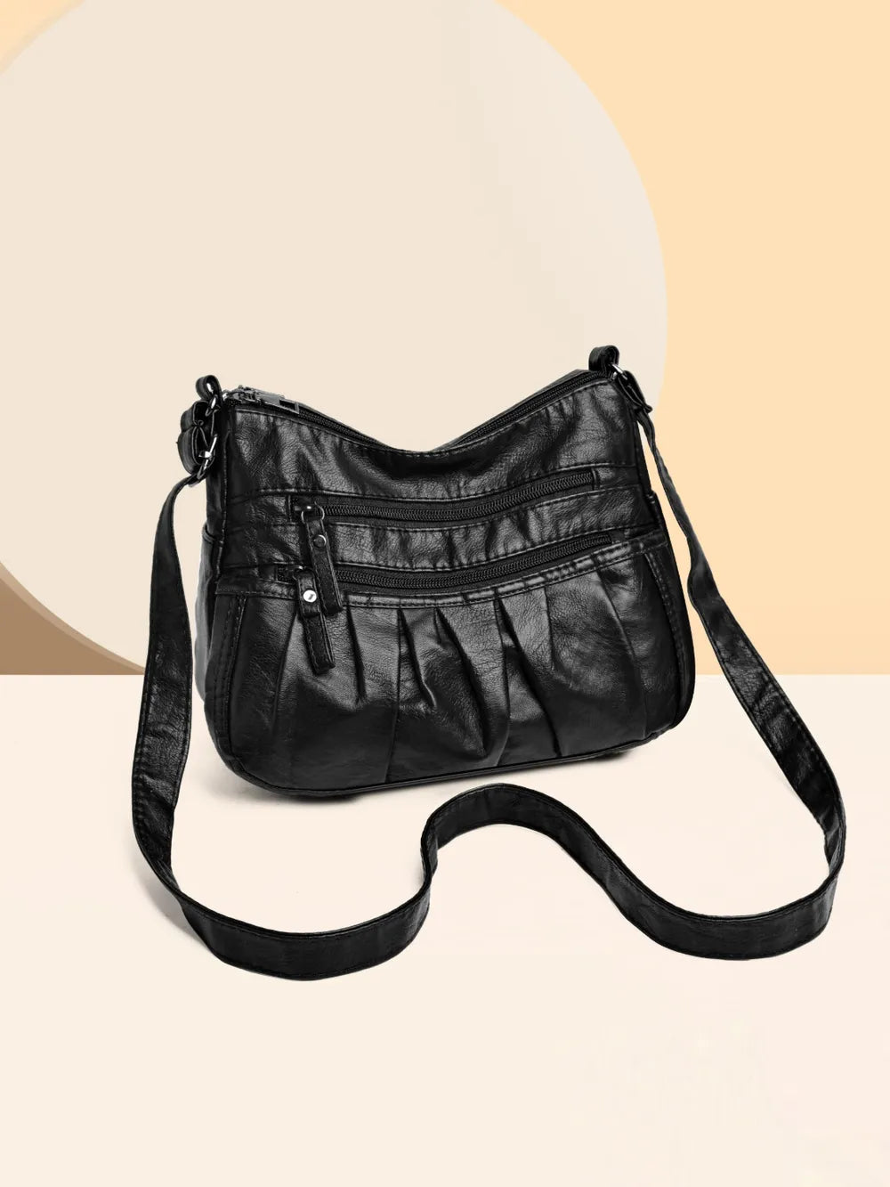 Sac à bandoulière en cuir PU froncé Arelia