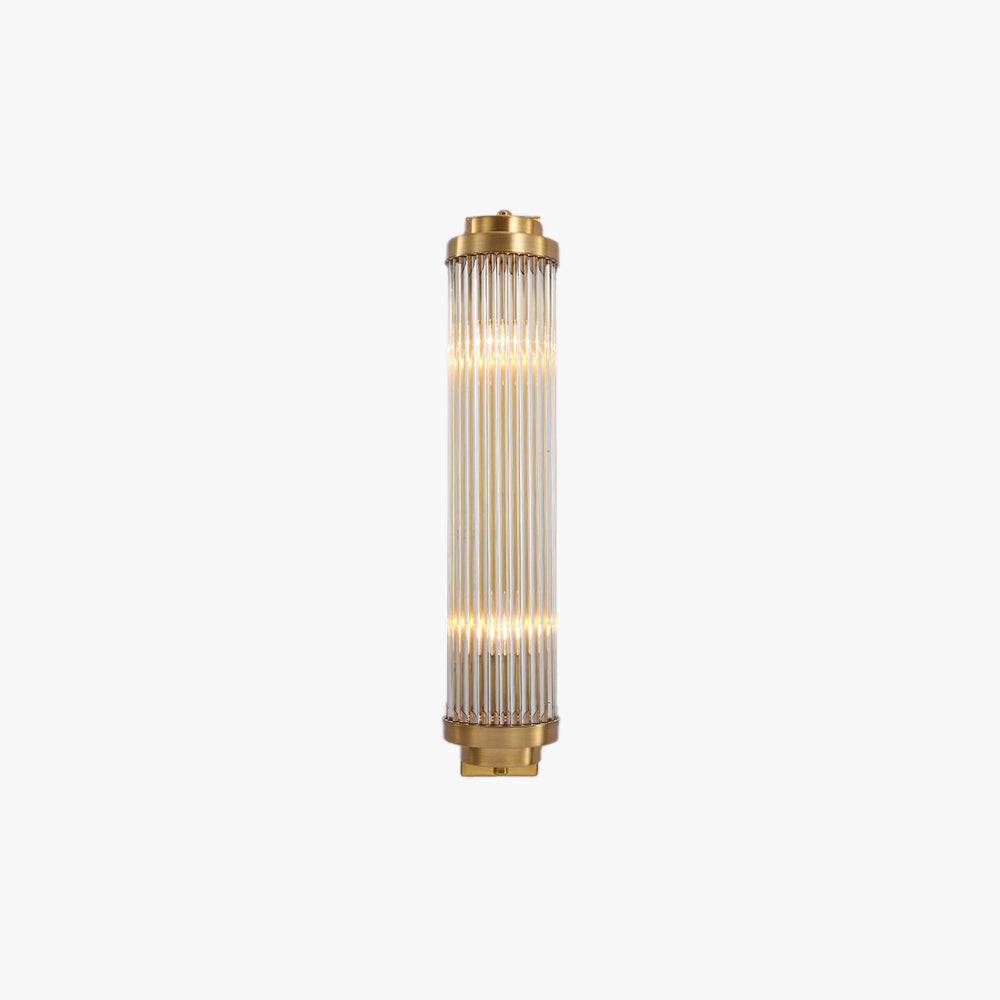 Ray Modern Gold Cylindrical Metal & Crystal Wall Lamp