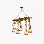 Epoch Caged Vintage Farmhouse Wood Beam Pendant Light 3/5 Heads