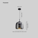 June Minimalist Pendant Light Glass Smoke Gray