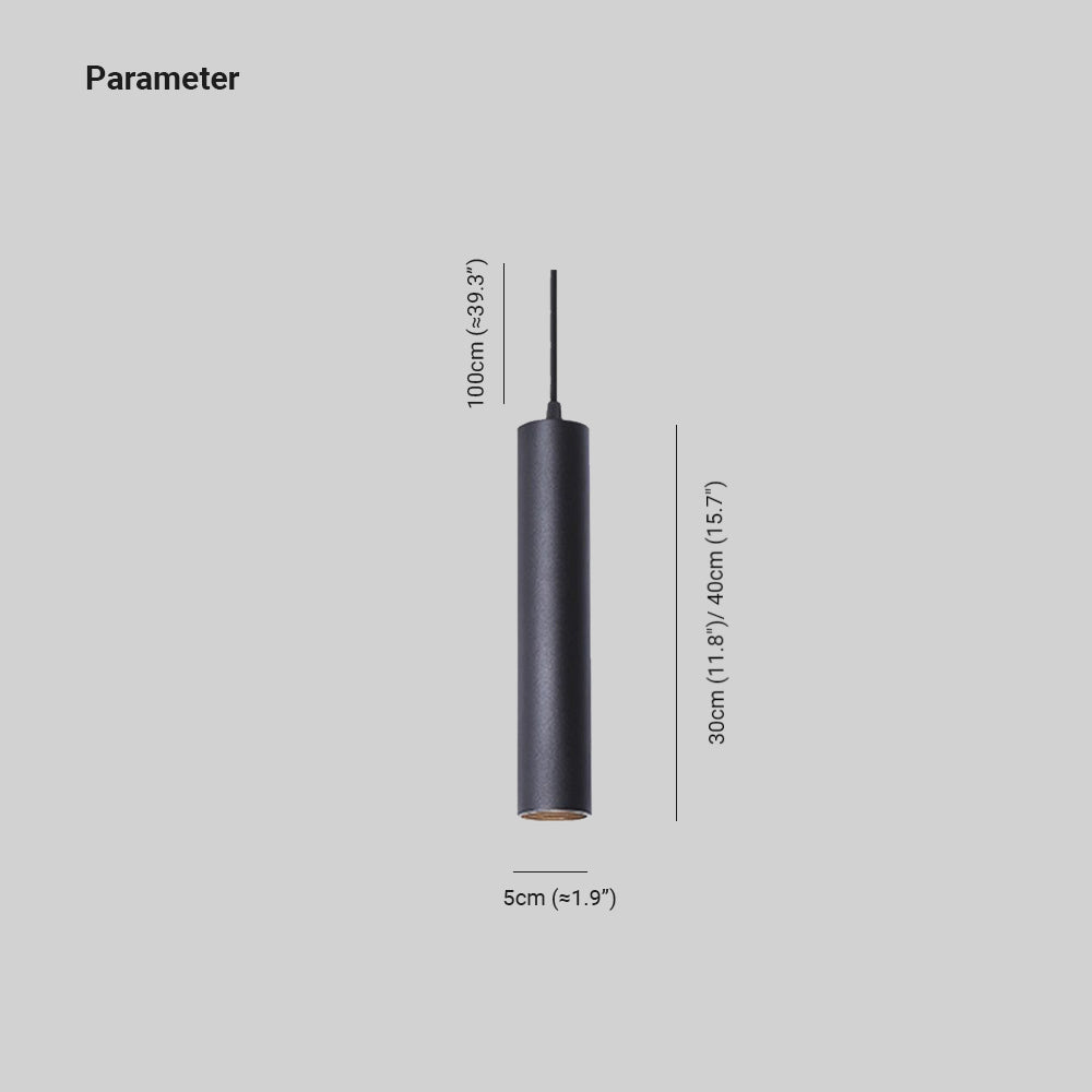 Yore Modern Cylinder Shape Linear Pendant Light Black Metal