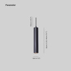 Yore Modern Cylinder Shape Linear Pendant Light Black Metal